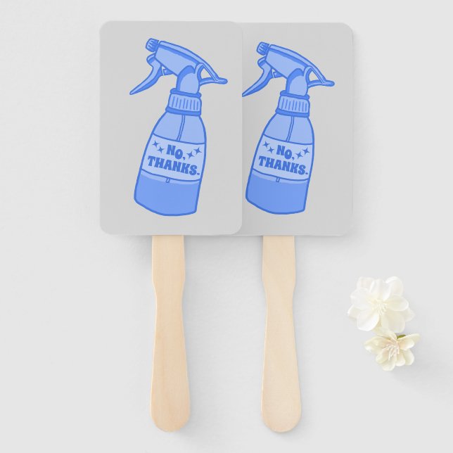 No, Thanks. Spray Bottle Sassy Humour Hand Fan (Front and Back)