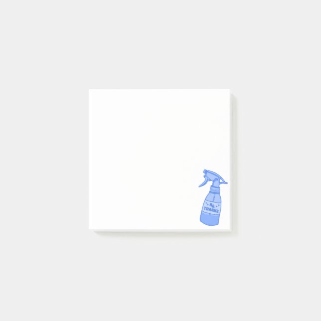 No, Thanks. Spray Bottle Sassy Humour Post-it Notes (Front)