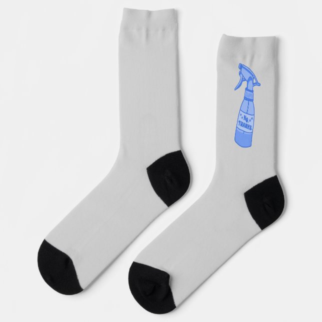 No, Thanks. Spray Bottle Sassy Humour Socks (Left)