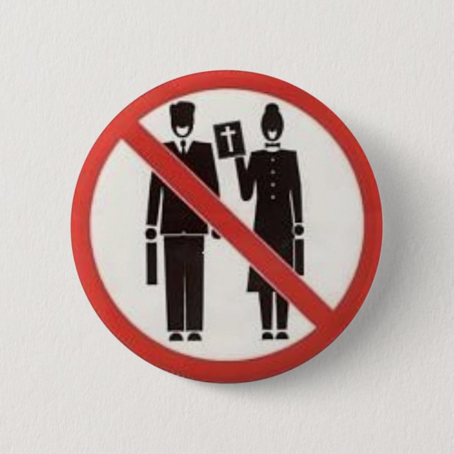 No Thanks We're Atheists Badge/Button 2 Inch Round Button (Front)