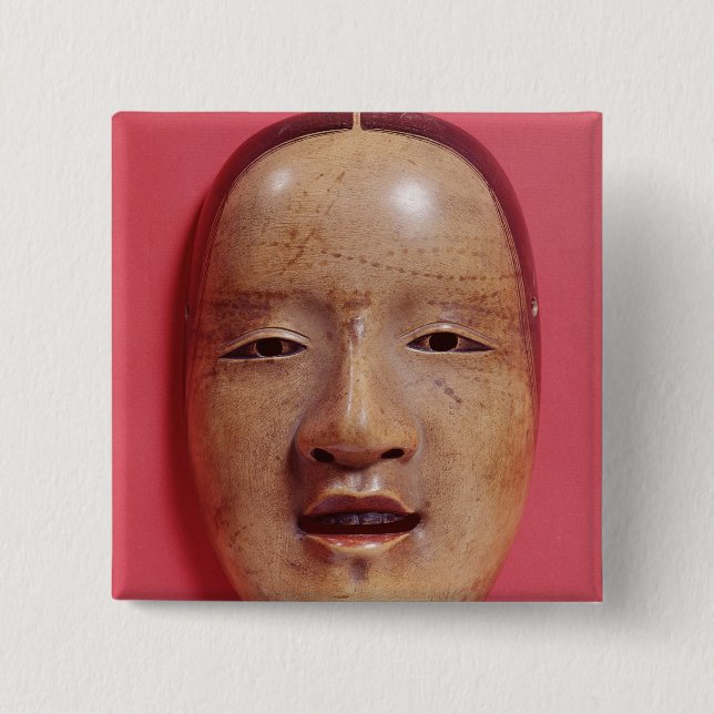 No theatre mask 2 inch square button (Front)
