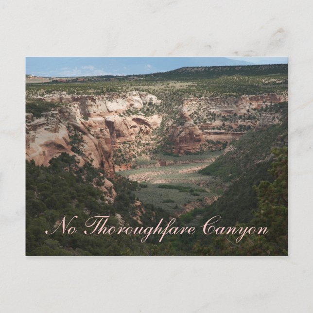 No Thoroughfare Canyon Postcard (Front)