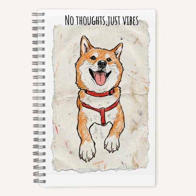 No Thoughts, Just Vibes – Shiba Inu Sketch Journal (Recto)
