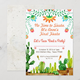 No Time to Siesta Birthday Invitation