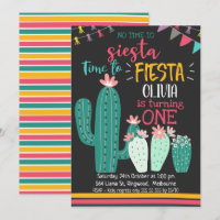 No Time To Siesta Fiesta Birthday Invitation
