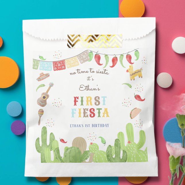 No time to siesta fiesta mexican first birthday favour bag (Creator Uploaded)