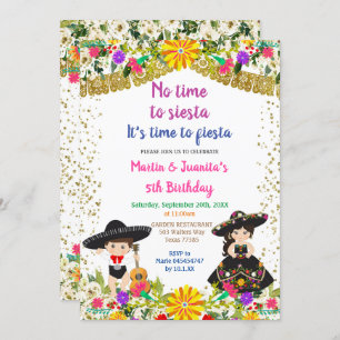 No Time to Siesta it's time for a fiesta Birthday Invitation