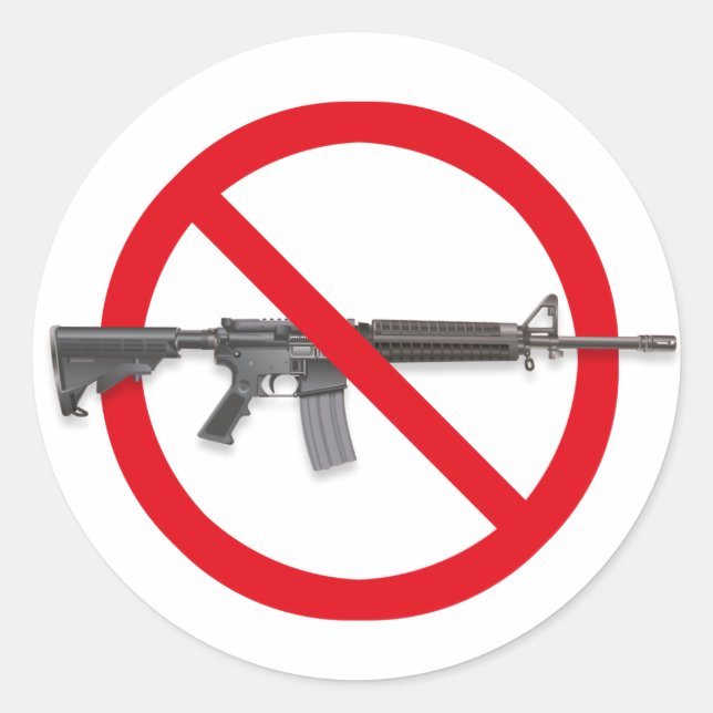 No To Assault Weapons - Gun Control Sticker (Front)