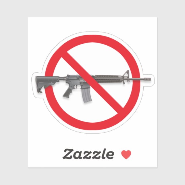 No To Assault Weapons - Gun Control Sticker (Sheet)