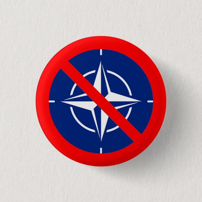 No to NATO 1 Inch Round Button (Front)