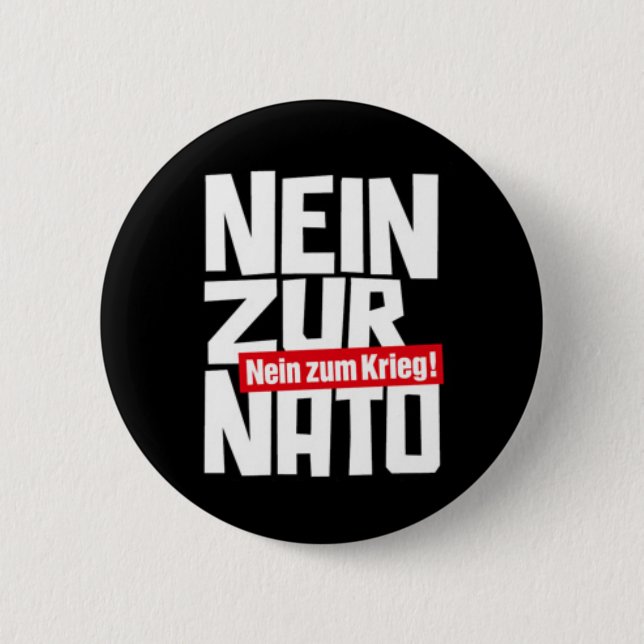 No to NATO 2 Inch Round Button (Front)
