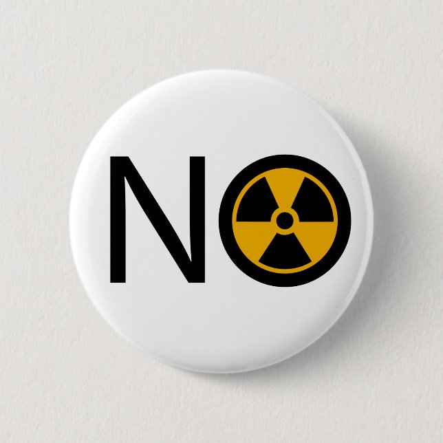No to Radiation and Nuclear Power 2 Inch Round Button (Front)