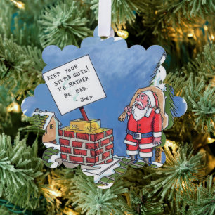 No To Santa snowflake paper ornament Card
