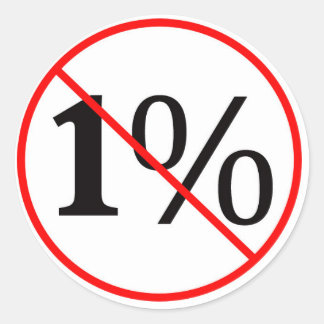 NO to the 1%. Down with the American Oligarchy Classic Round Sticker