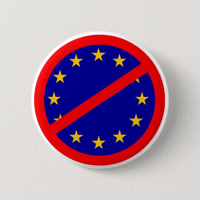 No to the EU 2 Inch Round Button (Front)