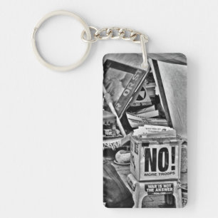 NO to War Keychain