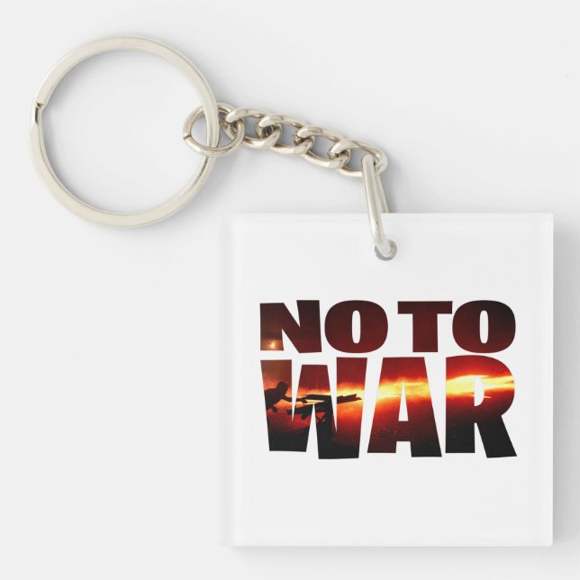 No To War T-Shirt Keychain (Front)