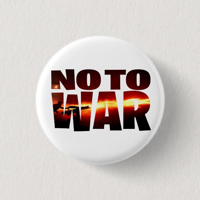No To War T-Shirt Keychain 1 Inch Round Button (Front)