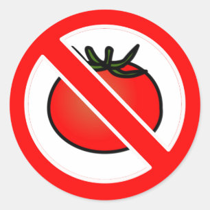 No Tomatoes Classic Round Sticker
