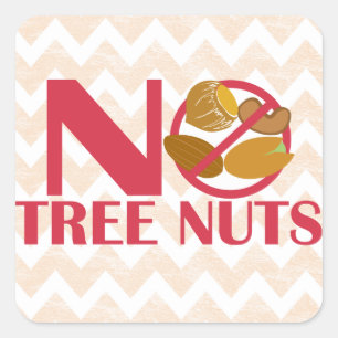 No Tree Nuts Food Allergy Alert Stickers