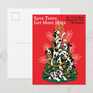 No Tree was harmed Great Dane Christmas Holiday Postcard