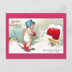 No Trespassing Heart Vintage Valentine Holiday Postcard