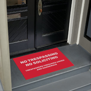 No Trespassing No Soliciting  Doormat