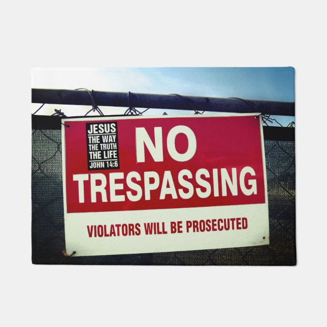 NO TRESPASSING Sign and ... Doormat (Front)