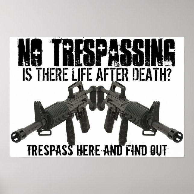 No Trespassing Sign Is there Life After Death? (Front)