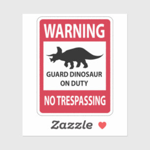 No Trespassing (Triceratops) Sign