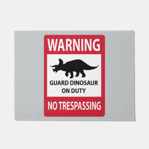 No Trespassing (Triceratops) Sign Doormat