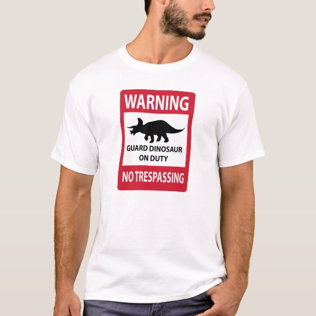 No Trespassing (Triceratops) Sign T-Shirt (Front)