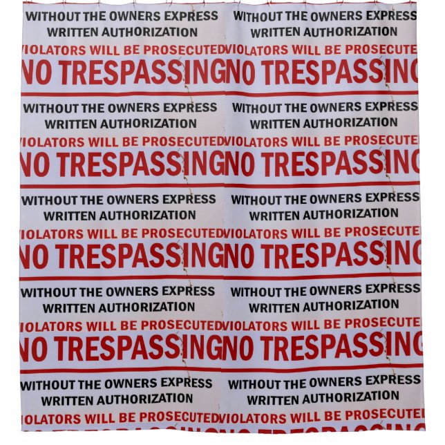 no tresspassing red/white sign (Front)