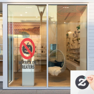 No Trick Or Treaters Anti Halloween Motif 1 Window Cling