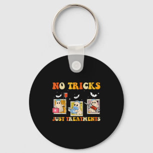 No Tricks Just S Funny Halloween Ghost Nursing  Keychain