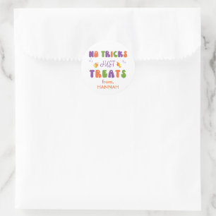 No Tricks Just Traite Retro Halloween Sticker cade