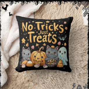 No Tricks Just Treats   ExDesigner   Halloween Throw Pillow