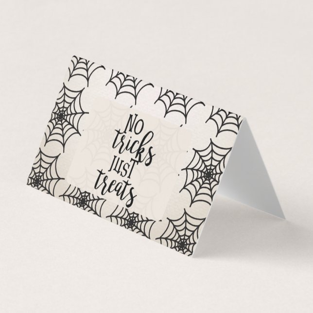 No Tricks Just Treats Halloween Bag Topper  Business Card (Front)