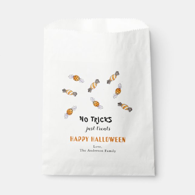 No Tricks Just Treats Halloween Candy  Favour Bag (Front)