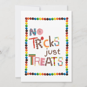 No Tricks just Treats Halloween Candy  Invitation
