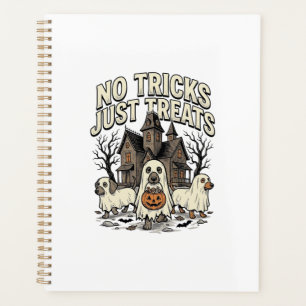 No Tricks Just Treats Halloween Dachshund Ghost De Planner