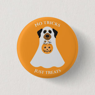 No Tricks Just Treats Halloween Dog 1 Inch Round Button