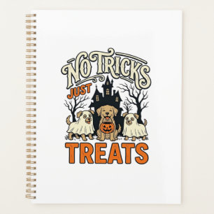 No Tricks Just Treats Halloween Dog Ghost Shirt_1 Planner