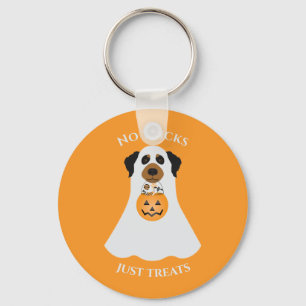 No Tricks Just Treats Halloween Dog Keychain