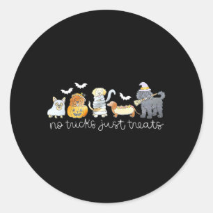 No Tricks Just Treats Halloween Dogs Classic Round Sticker