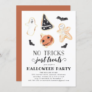 No Tricks, Just Treats Halloween Invitation