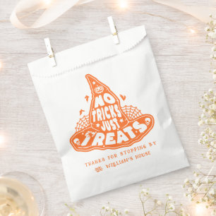 No Tricks Just Treats Halloween Orange Favour Bag