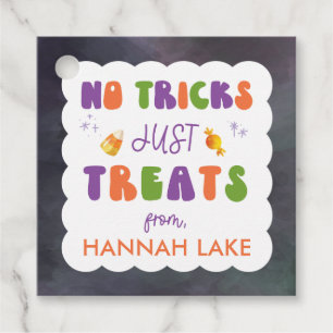 No Tricks Just Treats Kids Halloween Favour Tags