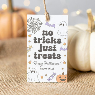 No Tricks Just Treats Retro Halloween Gift Tags