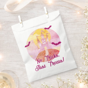 No Tricks Just Treats Spooky Castle Halloween Favour Bag